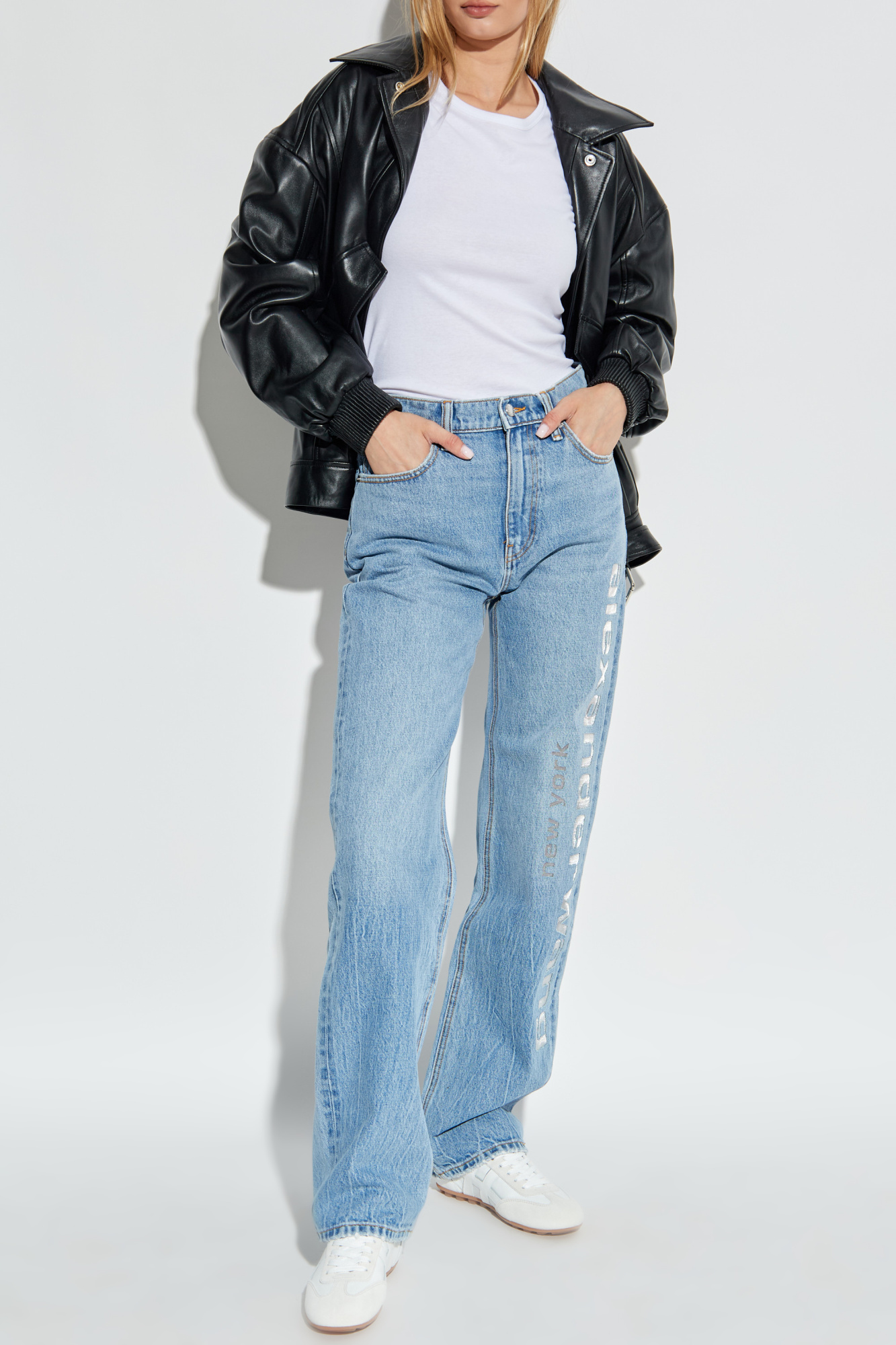 【HI FI FNK】Fonte Vintage Half Denim Niebieski Jeansy z efektem `vintage Alexander Wang - Vitkac